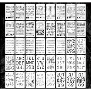 Lekabee 40 Pièces Pochoirs de lettres pour la peinture Alphabet 10.2x17.8 cm plastique réutilisable chiffres modèles de police pour journal, agenda, album de découpage - Publicité Lekabee 40 Pièces Pochoirs de lettres pour la peinture Alphabet 10.2x17.8 cm plastique réutilisable chiffres modèles de police pour journal, agenda, album de découpage - Publicité