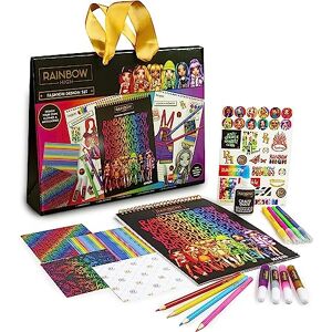 RAINBOW HIGH Ensemble de design tendance Kit de créateur de mode pour filles Loisirs créatifs pour enfants Contient 30 pages de bloc tubes de colle pailletée feuille d'autocollants et plus encore - Publicité RAINBOW HIGH Ensemble de design tendance Kit de créateur de mode pour filles Loisirs créatifs pour enfants Contient 30 pages de bloc tubes de colle pailletée feuille d'autocollants et plus encore - Publicité