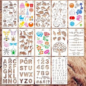 Naapesi Pochoir de Dessin, Pochoirs de Peinture, Pochoir Stencil Kit, Pochoirs de Cahier Réutilisable Pochoirs de Journal, Pochoirs Scrapbooking, Lettre Dessin Peinture Alphabet (14 Pièces) - Publicité Naapesi Pochoir de Dessin, Pochoirs de Peinture, Pochoir Stencil Kit, Pochoirs de Cahier Réutilisable Pochoirs de Journal, Pochoirs Scrapbooking, Lettre Dessin Peinture Alphabet (14 Pièces) - Publicité