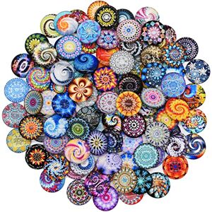 AOKITO 100 Pièces Cabochons en Verre Kaléidoscope, Couleurs Mélangées Multicolores Mosaïque Ronde Dôme Cabochons de Verre pour Bijoux et Décoration (25mm) - Publicité AOKITO 100 Pièces Cabochons en Verre Kaléidoscope, Couleurs Mélangées Multicolores Mosaïque Ronde Dôme Cabochons de Verre pour Bijoux et Décoration (25mm) - Publicité