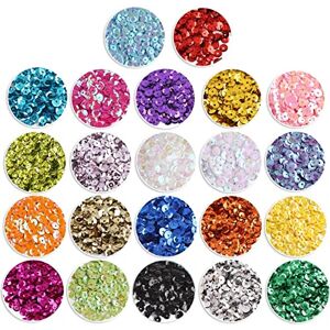 JOFONY Lot de 9460 paillettes à bricoler, couleurs mélangées en vrac pour l'artisanat et les paillettes pour la fabrication de bricolage 6 mm, 110 g - Publicité JOFONY Lot de 9460 paillettes à bricoler, couleurs mélangées en vrac pour l'artisanat et les paillettes pour la fabrication de bricolage 6 mm, 110 g - Publicité