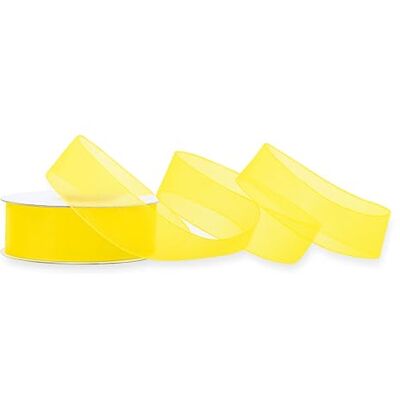 Creativery Ruban en organza jaune 25 mm x 25 m - Publicité Creativery Ruban en organza jaune 25 mm x 25 m - Publicité