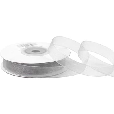 Creativery Ruban Organza 12mm x 25m Gris Clair/Argent - Publicité Creativery Ruban Organza 12mm x 25m Gris Clair/Argent - Publicité