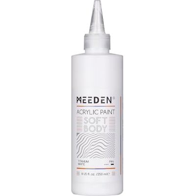 MEEDEN Peinture Acrylique Titane Blanc: 250ml/8.45oz Peinture Acrylique Pouring en Vrac dans un Flacon Compressible Peintures Liquide pour Adultes Artistes Canvas Art Painting - Publicité MEEDEN Peinture Acrylique Titane Blanc: 250ml/8.45oz Peinture Acrylique Pouring en Vrac dans un Flacon Compressible Peintures Liquide pour Adultes Artistes Canvas Art Painting - Publicité