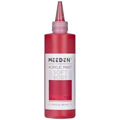 MEEDEN Peinture Acrylique Scarlet: 250ml/8.45oz Peinture Acrylique Pouring en Vrac dans un Flacon Compressible Peintures Liquide pour Adultes Artistes Canvas Art Painting - Publicité MEEDEN Peinture Acrylique Scarlet: 250ml/8.45oz Peinture Acrylique Pouring en Vrac dans un Flacon Compressible Peintures Liquide pour Adultes Artistes Canvas Art Painting - Publicité
