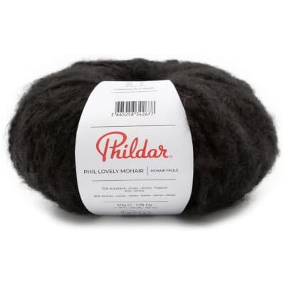 PHILDAR - Lovely Mohair - Noir - 110m - Laine - Publicité PHILDAR - Lovely Mohair - Noir - 110m - Laine - Publicité