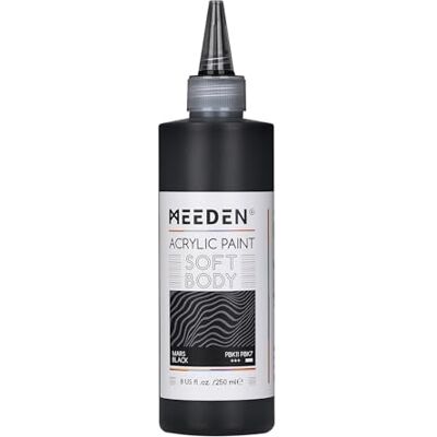 MEEDEN Peinture Acrylique Mars Noir: 250ml/8.45oz Peinture Acrylique Pouring en Vrac dans un Flacon Compressible Peintures Liquide pour Adultes Artistes Canvas Art Painting - Publicité MEEDEN Peinture Acrylique Mars Noir: 250ml/8.45oz Peinture Acrylique Pouring en Vrac dans un Flacon Compressible Peintures Liquide pour Adultes Artistes Canvas Art Painting - Publicité