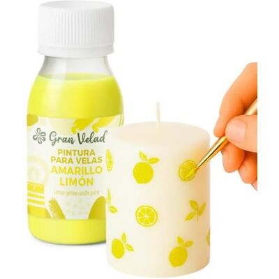 GRAN VELADA Peinture jaune citron pour bougies 60 ml Peinture décorative pour bougies Teinture pour bougies - Publicité GRAN VELADA Peinture jaune citron pour bougies 60 ml Peinture décorative pour bougies Teinture pour bougies - Publicité
