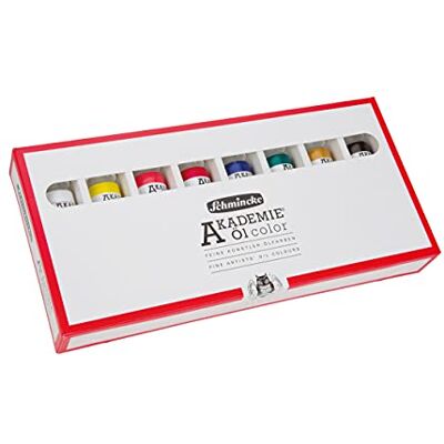 Schmincke AKADEMIE® Huile, assortiment de base 8 tubes en 60 ml, 79 011 097, couleurs fines à l'huile pour artistes, brillantes, très bonne résistance à la lumière, set de couleurs à l'huile - Publicité Schmincke AKADEMIE® Huile, assortiment de base 8 tubes en 60 ml, 79 011 097, couleurs fines à l'huile pour artistes, brillantes, très bonne résistance à la lumière, set de couleurs à l'huile - Publicité