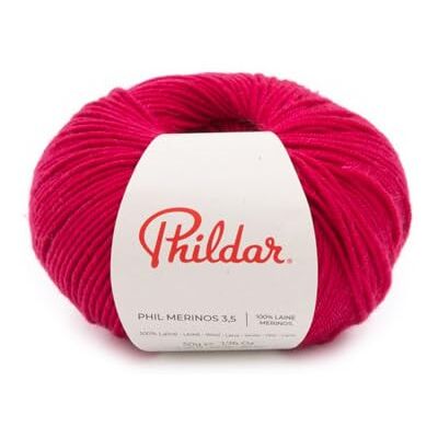 Phildar - Merinos 3,5 - Framboise - 50g - Laine - Publicité Phildar - Merinos 3,5 - Framboise - 50g - Laine - Publicité