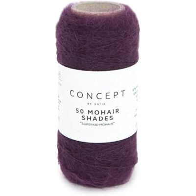 Katia Lot de 50 pelotes de laine Mohair Shades de 20 g et 200 m (55 Violet violet) - Publicité Katia Lot de 50 pelotes de laine Mohair Shades de 20 g et 200 m (55 Violet violet) - Publicité
