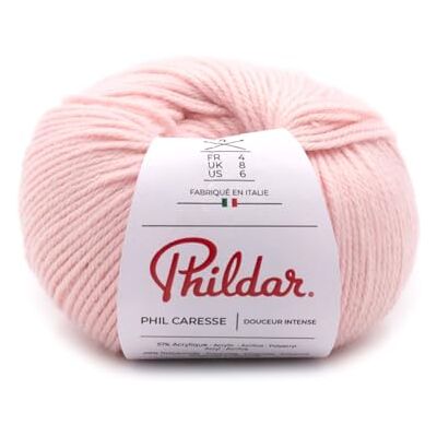Phildar Pelote de Laine Phil Caresse Laine à Crocheter et à Tricoter 51% ACRYLIQUE,49% POLYAMIDE Aiguille n°4 Couleur ROSE - Publicité Phildar Pelote de Laine Phil Caresse Laine à Crocheter et à Tricoter 51% ACRYLIQUE,49% POLYAMIDE Aiguille n°4 Couleur ROSE - Publicité