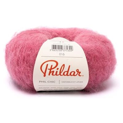 Phildar Pelote de Laine Phil Chic Laine à Crocheter et à Tricoter 32% LAINE,16% POLYAMIDE,2% ELASTHANNE,50% KID MOHAIR Aiguille n°6 Couleur ROSE - Publicité Phildar Pelote de Laine Phil Chic Laine à Crocheter et à Tricoter 32% LAINE,16% POLYAMIDE,2% ELASTHANNE,50% KID MOHAIR Aiguille n°6 Couleur ROSE - Publicité