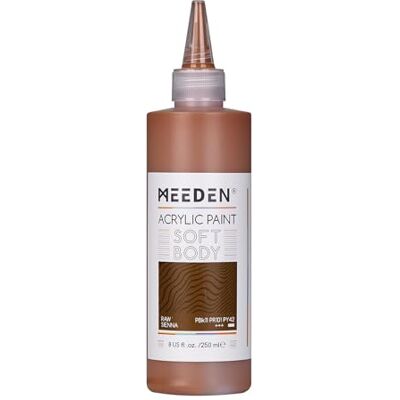 MEEDEN Peinture Acrylique Raw Sienna: 250ml/8.45oz Peinture Acrylique Pouring en Vrac dans un Flacon Compressible Peintures Liquide pour Adultes Artistes Canvas Art Painting - Publicité MEEDEN Peinture Acrylique Raw Sienna: 250ml/8.45oz Peinture Acrylique Pouring en Vrac dans un Flacon Compressible Peintures Liquide pour Adultes Artistes Canvas Art Painting - Publicité