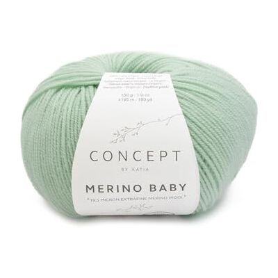 Katıa Merino Baby by Concept de Katia en pelotes de 50 g et 165 mètres (156 Vert pastel) - Publicité Katıa Merino Baby by Concept de Katia en pelotes de 50 g et 165 mètres (156 Vert pastel) - Publicité