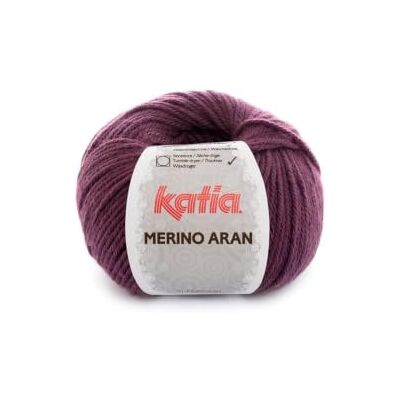 Lanas Katia Merino Aran Pelote de couleur Aubergine Cod. 78 - Publicité Lanas Katia Merino Aran Pelote de couleur Aubergine Cod. 78 - Publicité