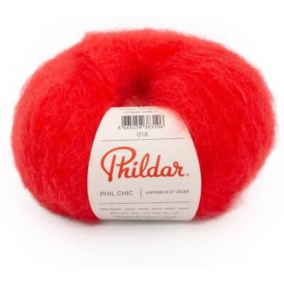 Phildar Pelote de Laine Phil Chic Laine à Crocheter et à Tricoter 32% LAINE,16% POLYAMIDE,2% ELASTHANNE,50% KID MOHAIR Aiguille n°6 Couleur ROUGE - Publicité Phildar Pelote de Laine Phil Chic Laine à Crocheter et à Tricoter 32% LAINE,16% POLYAMIDE,2% ELASTHANNE,50% KID MOHAIR Aiguille n°6 Couleur ROUGE - Publicité