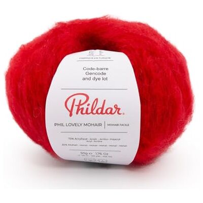 Phildar - Lovely Mohair - Rouge - Mélange mohair - Yarn - Publicité Phildar - Lovely Mohair - Rouge - Mélange mohair - Yarn - Publicité