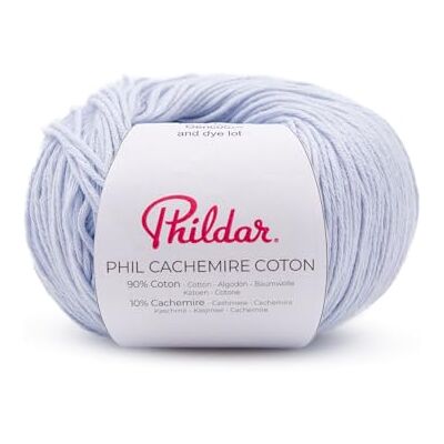 Phildar Pelote de Laine Phil Cachemire Coton Laine à Crocheter et à Tricoter 90% COTON,10% CACHEMIRE Aiguille n°3 Couleur BLEU - Publicité Phildar Pelote de Laine Phil Cachemire Coton Laine à Crocheter et à Tricoter 90% COTON,10% CACHEMIRE Aiguille n°3 Couleur BLEU - Publicité