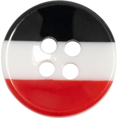 AERZETIX C74300 Lot de 10 Boutons à coudre ronds Ø12.5x3 mm à 4 trous 20L L20 à bandes colorées couleur blanc noir rouge ouverture 1.5 mm en plastique mercerie couture - Publicité AERZETIX C74300 Lot de 10 Boutons à coudre ronds Ø12.5x3 mm à 4 trous 20L L20 à bandes colorées couleur blanc noir rouge ouverture 1.5 mm en plastique mercerie couture - Publicité