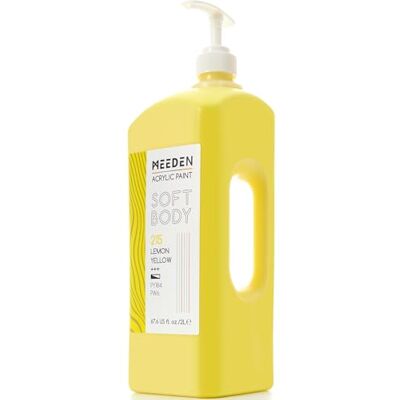 MEEDEN Peinture Acrylique Fluide: Jaune Citron 2L/69oz Peinture d'Artiste Liquide en Vrac avec Pompe Fini Mat et Haute Cohérence-Grande Fourniture d'Art pour Adultes, Toiles, Artisanat, Peinture - Publicité MEEDEN Peinture Acrylique Fluide: Jaune Citron 2L/69oz Peinture d'Artiste Liquide en Vrac avec Pompe Fini Mat et Haute Cohérence-Grande Fourniture d'Art pour Adultes, Toiles, Artisanat, Peinture - Publicité