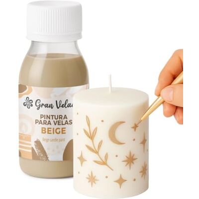 GRAN VELADA Peinture beige pour bougies 60 ml Peinture brillante pour travaux manuels Pigment pour bougies - Publicité GRAN VELADA Peinture beige pour bougies 60 ml Peinture brillante pour travaux manuels Pigment pour bougies - Publicité