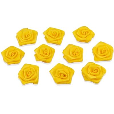 Creativery Lot de 10 roses en satin de 3 cm pour décoration, bricolage, décoration de table, mariage, baptême, communion, Tissu, gelb 645 - Publicité Creativery Lot de 10 roses en satin de 3 cm pour décoration, bricolage, décoration de table, mariage, baptême, communion, Tissu, gelb 645 - Publicité