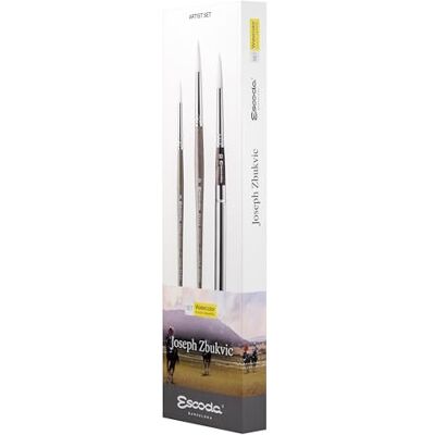 Escoda Set 3 Pinceaux Aquarelle Rond Pointu N.8,10,12 Fibre Poil Synthétique Set 1 Joseph Zbukvic Série Perla Brosses Professionelles Fait à la Main à Barcelone. Publicité Escoda Set 3 Pinceaux Aquarelle Rond Pointu N.8,10,12 Fibre Poil Synthétique Set 1 Joseph Zbukvic Série Perla Brosses Professionelles Fait à la Main à Barcelone. Publicité
