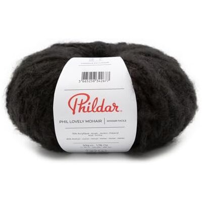 PHILDAR - Lovely Mohair - Noir - 110m - Laine - Publicité PHILDAR - Lovely Mohair - Noir - 110m - Laine - Publicité