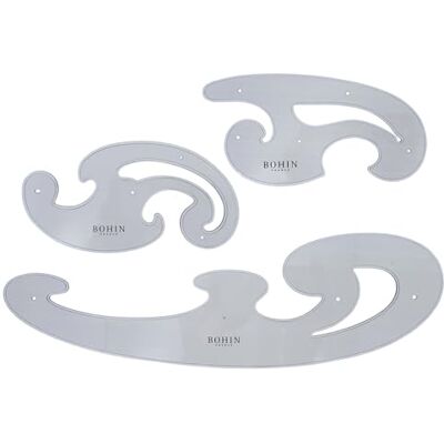 Bohin France Ensemble de Règles Courbes Durable et Résistant à l'usure, Outil de Dessin pour Couture et Patronnage 3 Pièces - Publicité Bohin France Ensemble de Règles Courbes Durable et Résistant à l'usure, Outil de Dessin pour Couture et Patronnage 3 Pièces - Publicité
