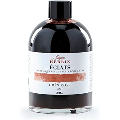 Jacques Herbin Encre Aquarelle Éclats 250 ml Grès rose - Encre - Publicité Jacques Herbin Encre Aquarelle Éclats 250 ml Grès rose - Encre - Publicité