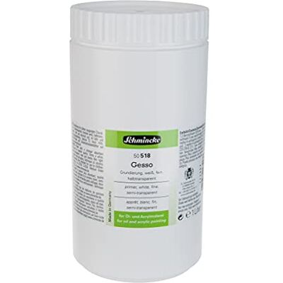 Schmincke Gesso, 1000 ml, 50 518 051, blanc, semi-transparent, résistant à la lumière et au vieillissement, apprêt pour peintures à l'huile et acrylique, prêt à l'emploi, apprêt pour toiles - Publicité Schmincke Gesso, 1000 ml, 50 518 051, blanc, semi-transparent, résistant à la lumière et au vieillissement, apprêt pour peintures à l'huile et acrylique, prêt à l'emploi, apprêt pour toiles - Publicité