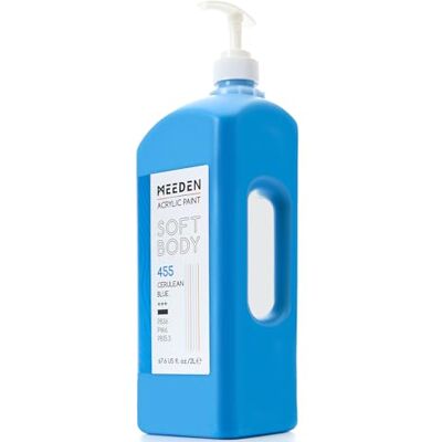 MEEDEN Peinture Acrylique Fluide: Bleu Céruléen 2L/69oz Peinture d'Artiste Liquide en Vrac avec Pompe Fini Mat et Haute Cohérence-Grande Fourniture d'Art pour Adultes, Toiles, Artisanat, Peinture - Publicité MEEDEN Peinture Acrylique Fluide: Bleu Céruléen 2L/69oz Peinture d'Artiste Liquide en Vrac avec Pompe Fini Mat et Haute Cohérence-Grande Fourniture d'Art pour Adultes, Toiles, Artisanat, Peinture - Publicité