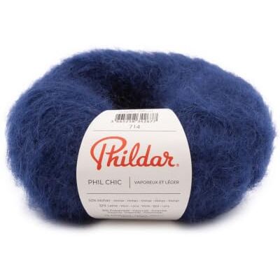 Phildar Pelote de Laine Phil Chic Laine à Crocheter et à Tricoter 32% LAINE,16% POLYAMIDE,2% ELASTHANNE,50% KID MOHAIR Aiguille n°6 Couleur BLEU - Publicité Phildar Pelote de Laine Phil Chic Laine à Crocheter et à Tricoter 32% LAINE,16% POLYAMIDE,2% ELASTHANNE,50% KID MOHAIR Aiguille n°6 Couleur BLEU - Publicité