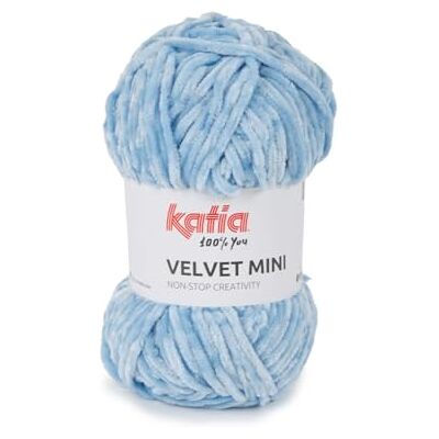 Katıa Velvet Mini de Katia en pelotes de 50 g et 75 mètres (219 Bleu clair) - Publicité Katıa Velvet Mini de Katia en pelotes de 50 g et 75 mètres (219 Bleu clair) - Publicité