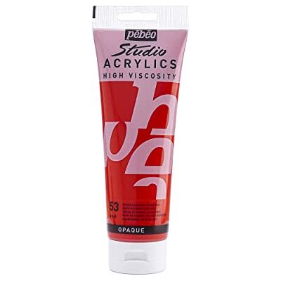 PEBEO Pébéo Acrylique Fine Studio Acrylics Peinture Acrylique Rouge Rouge Cadmium Foncé Imitation 250 ml 169-053 - Publicité PEBEO Pébéo Acrylique Fine Studio Acrylics Peinture Acrylique Rouge Rouge Cadmium Foncé Imitation 250 ml 169-053 - Publicité