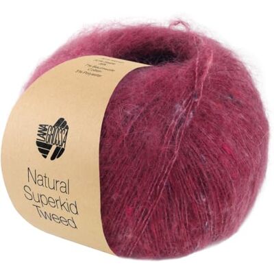 Lana Grossa Natural Superkid Tweed Fil fin en lace en 60 % mohair Superkid avec 30 % soie, 7 % coton, 3 % polyester et boutons Tweed délicats 25 g de laine à tricoter et crocheter 200 m de fil - Publicité Lana Grossa Natural Superkid Tweed Fil fin en lace en 60 % mohair Superkid avec 30 % soie, 7 % coton, 3 % polyester et boutons Tweed délicats 25 g de laine à tricoter et crocheter 200 m de fil - Publicité