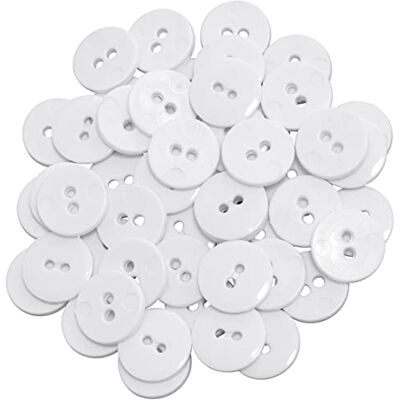 AERZETIX C65530 Lot de 50 Boutons à coudre ronds Ø15x2.2 mm à 2 trous L24 24L en plastique couleur: blanc diamètre de l'ouverture 2 mm mercerie couture vêtements décoration - Publicité AERZETIX C65530 Lot de 50 Boutons à coudre ronds Ø15x2.2 mm à 2 trous L24 24L en plastique couleur: blanc diamètre de l'ouverture 2 mm mercerie couture vêtements décoration - Publicité
