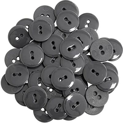 AERZETIX C65536 Lot de 50 Boutons à coudre ronds Ø15x2.2 mm à 2 trous L24 24L en plastique couleur: gris foncé diamètre de l'ouverture 2 mm mercerie couture vêtements décoration - Publicité AERZETIX C65536 Lot de 50 Boutons à coudre ronds Ø15x2.2 mm à 2 trous L24 24L en plastique couleur: gris foncé diamètre de l'ouverture 2 mm mercerie couture vêtements décoration - Publicité