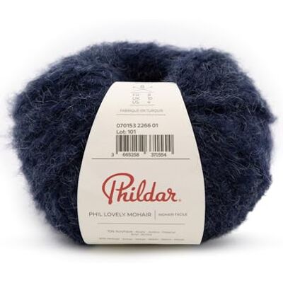 Phildar Pelote de Laine Phil Lovely Mohair Laine à Crocheter et à Tricoter 30% MOHAIR,70% ACRYLIQUE Aiguille n°8 Couleur BLEU - Publicité Phildar Pelote de Laine Phil Lovely Mohair Laine à Crocheter et à Tricoter 30% MOHAIR,70% ACRYLIQUE Aiguille n°8 Couleur BLEU - Publicité