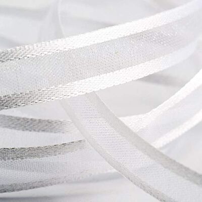 Italian Options Ruban en organza à bords satinés – 10 mm x 25 m – Blanc - Publicité Italian Options Ruban en organza à bords satinés – 10 mm x 25 m – Blanc - Publicité