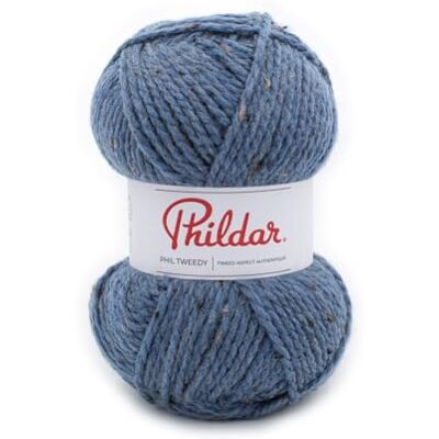 Phildar Pelote de Laine Phil Tweedy Laine à Crocheter et à Tricoter 20% LAINE,3% VISCOSE,77% ACRYLIQUE Aiguille n°6 Couleur BLEU - Publicité Phildar Pelote de Laine Phil Tweedy Laine à Crocheter et à Tricoter 20% LAINE,3% VISCOSE,77% ACRYLIQUE Aiguille n°6 Couleur BLEU - Publicité