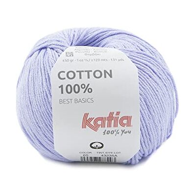 Katıa 100 % coton Katia pelotes de 50 g et 120 mètres Couleur 65 Lilas clair - Publicité Katıa 100 % coton Katia pelotes de 50 g et 120 mètres Couleur 65 Lilas clair - Publicité