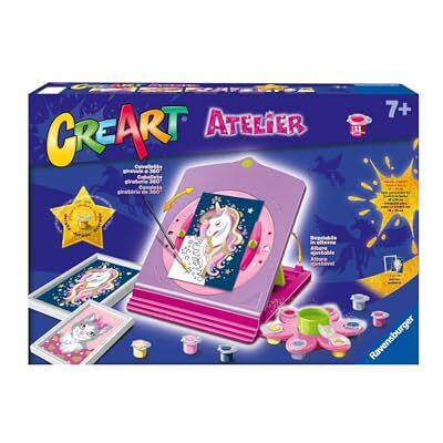 Ravensburger CreArt Atelier : Unicorn — Peinture avec Chiffres pour Enfants de 7 Ans et Plus, kit de Peinture avec chevalet réglable, Tout Compris, 2 Planches, 2 Cadres, Pinceau - Publicité Ravensburger CreArt Atelier : Unicorn — Peinture avec Chiffres pour Enfants de 7 Ans et Plus, kit de Peinture avec chevalet réglable, Tout Compris, 2 Planches, 2 Cadres, Pinceau - Publicité