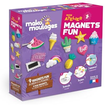 mako moulages – Mon Atelier Magnets Fun – kit de Loisirs créatif Plâtre et Peinture – 9 empreintes en plastiques – Activité Manuelle Made in France A partir de 5 Ans – 39119 - Publicité mako moulages – Mon Atelier Magnets Fun – kit de Loisirs créatif Plâtre et Peinture – 9 empreintes en plastiques – Activité Manuelle Made in France A partir de 5 Ans – 39119 - Publicité