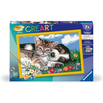 Ravensburger CreArt Kids 31x21 cm Numéro d'art Une Belle amitié Kit de Peinture par numéros Dès 7 Ans 25848 - Publicité Ravensburger CreArt Kids 31x21 cm Numéro d'art Une Belle amitié Kit de Peinture par numéros Dès 7 Ans 25848 - Publicité