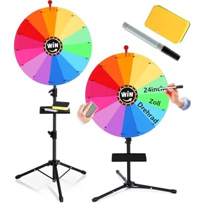 AIYJWXINP Roue des prix tournante de 61 cm, 14 couleurs, jeu de gribouillis rotatif avec effaçable, réglable de 94 cm 165 cm, modèle à poser au sol, roue de la fortune dépoussiérable avec étagère - Publicité AIYJWXINP Roue des prix tournante de 61 cm, 14 couleurs, jeu de gribouillis rotatif avec effaçable, réglable de 94 cm 165 cm, modèle à poser au sol, roue de la fortune dépoussiérable avec étagère - Publicité