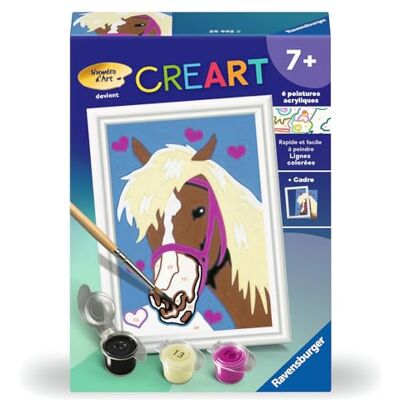 Ravensburger CreArt Kids 8x12 cm Numéro d'art Cheval cœur Kit de Peinture par numéros Dès 7 Ans 25992 - Publicité Ravensburger CreArt Kids 8x12 cm Numéro d'art Cheval cœur Kit de Peinture par numéros Dès 7 Ans 25992 - Publicité