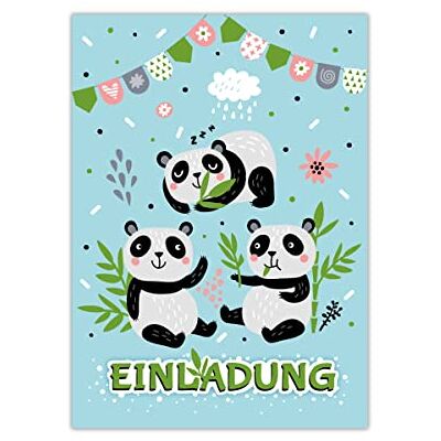 Junapack Lot de 12 cartes d'invitation pour anniversaire d'enfant Motif panda - Publicité Junapack Lot de 12 cartes d'invitation pour anniversaire d'enfant Motif panda - Publicité
