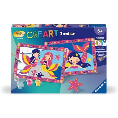 Ravensburger – CreArt Junior – Numéro d'art – Sirènes – Kit de Peinture par numéros – Dès 5 Ans – 25804 - Publicité Ravensburger – CreArt Junior – Numéro d'art – Sirènes – Kit de Peinture par numéros – Dès 5 Ans – 25804 - Publicité
